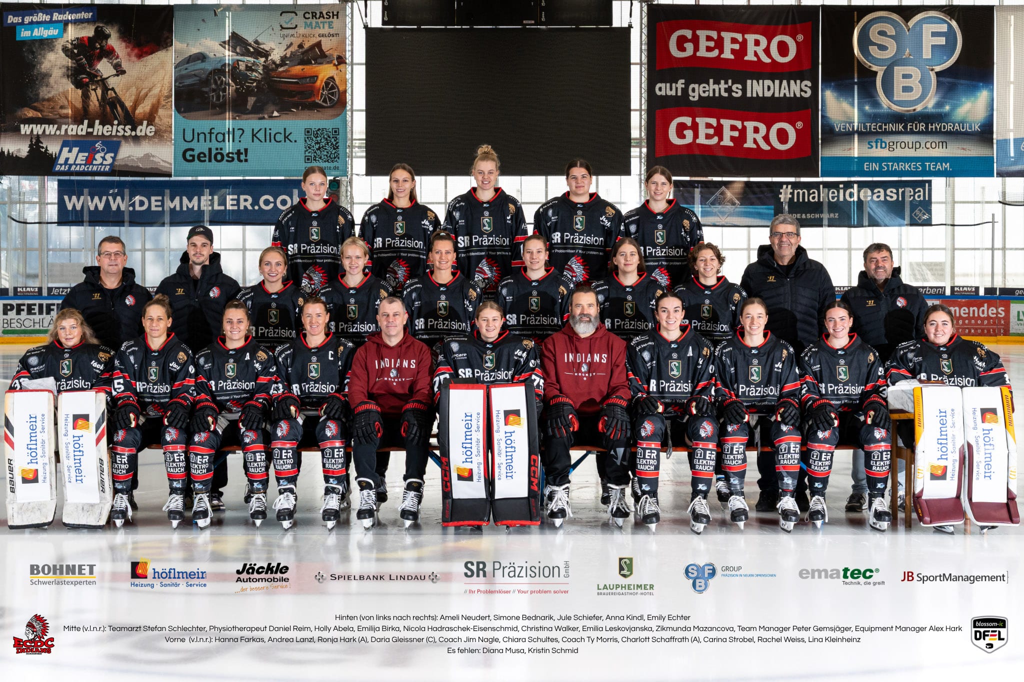 Fraueneishockey DFEL ECDC Memmingen Indians Frauen Team (c) Jonas Strauß_20260908