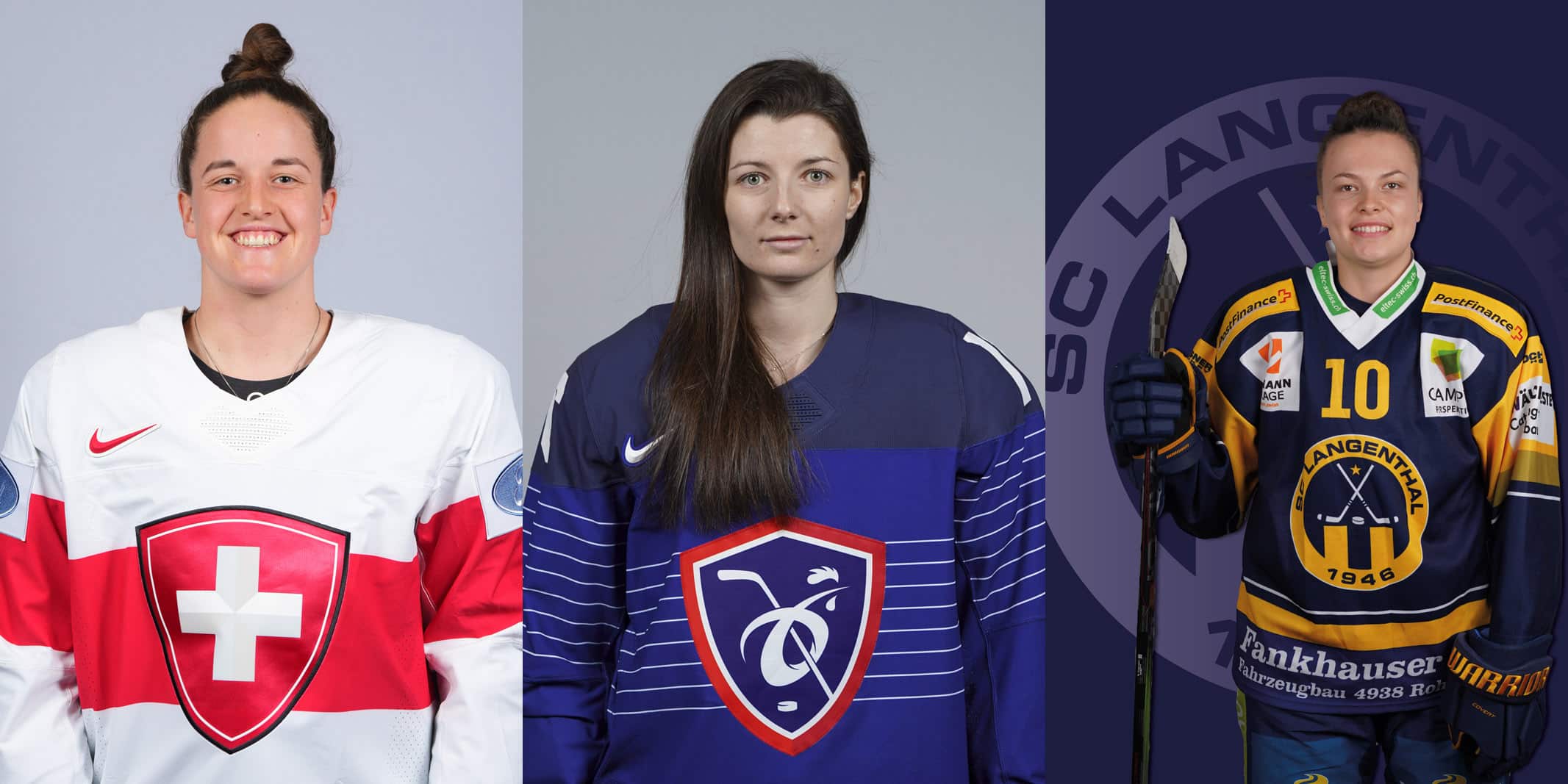 Fraueneishockey SC Bern Frauen Kaleigh Quennec Clara Rozier Viktoria Maskalova 20240427